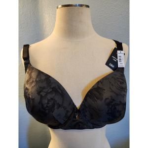 NWT Torrid Curve‎ Perfect T-shirt Bra Size 44DD Black Lightly Lined Underwired